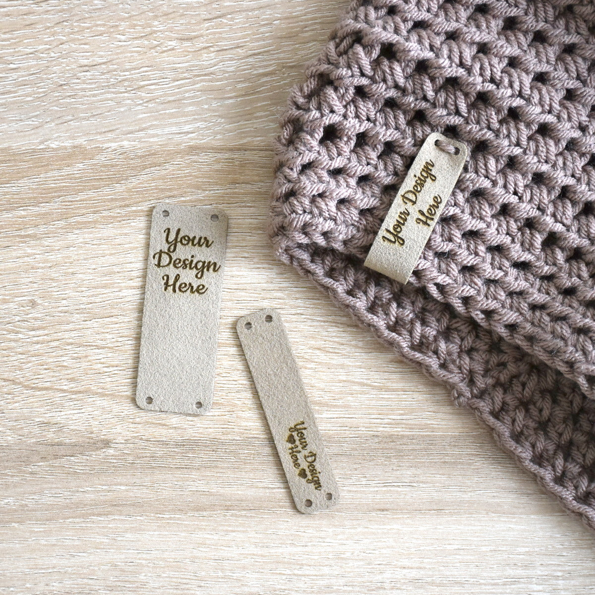 Wholesale Ultrasuede Sew-On Tags - Sahara