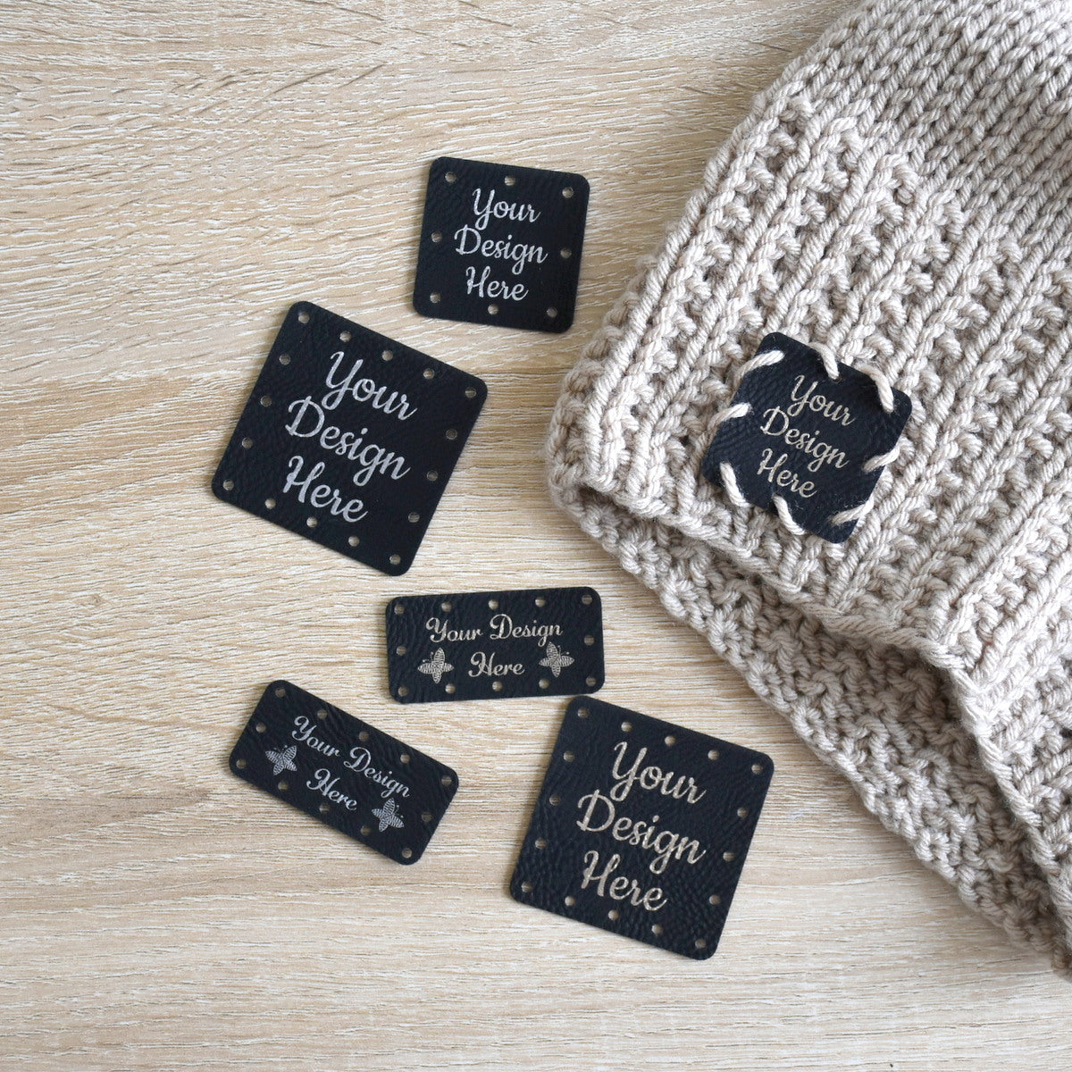 Custom Metallic Inlay Sew-On Patches - Black