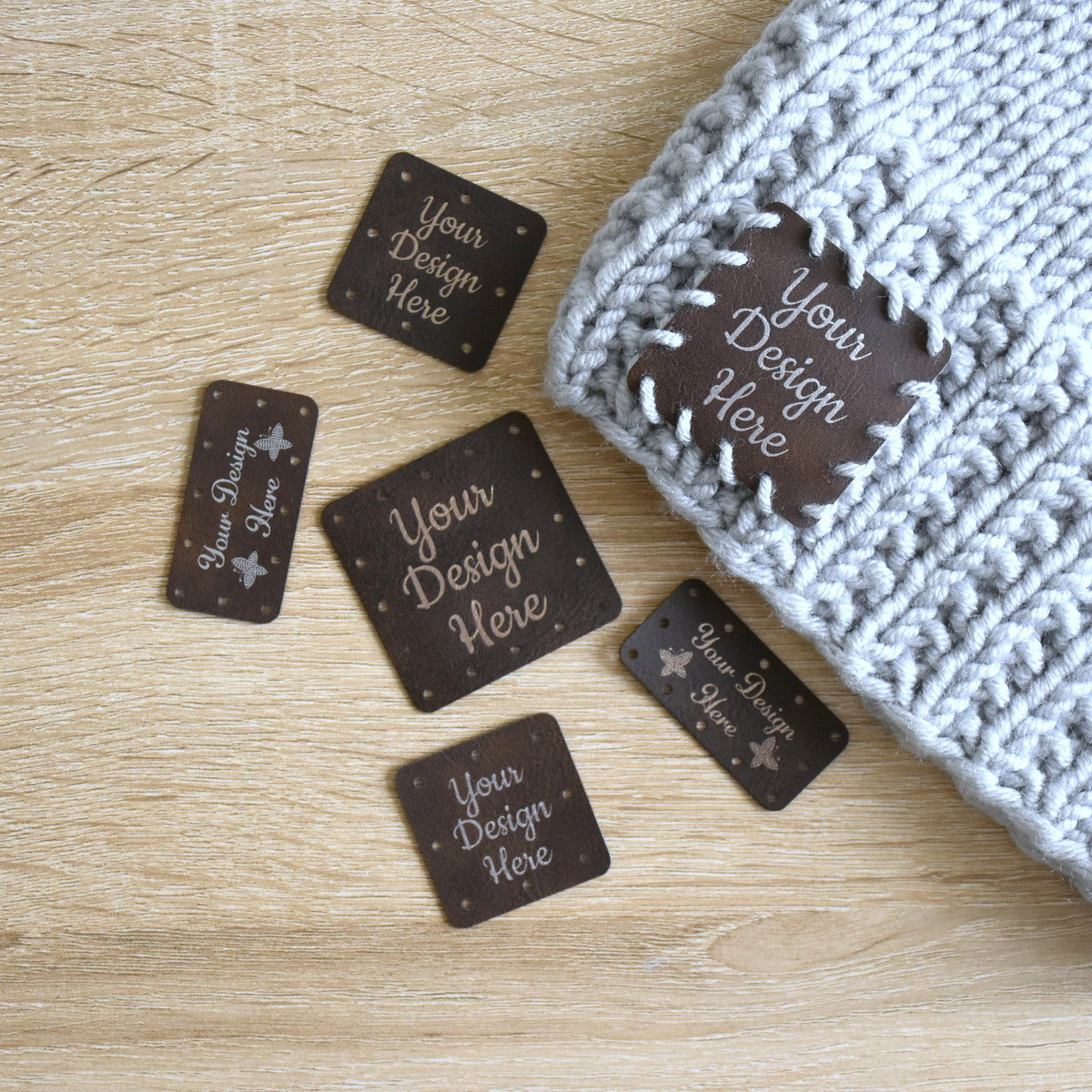 Wholesale Metallic Inlay Sew-On Patches - Brown