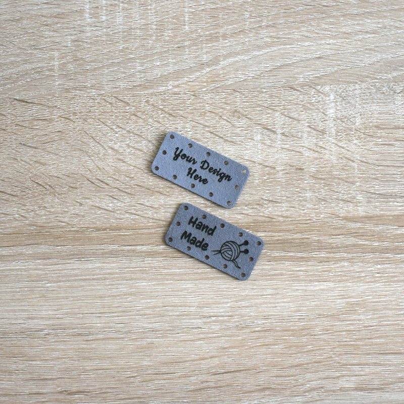 Custom Ultrasuede Sew-On Patches - Pewter