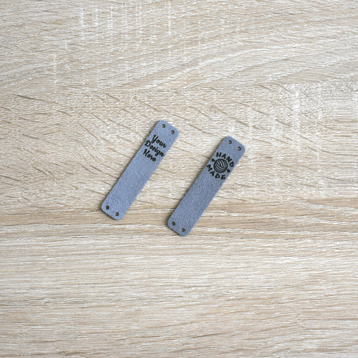 Wholesale Ultrasuede Sew-On Tags - Pewter