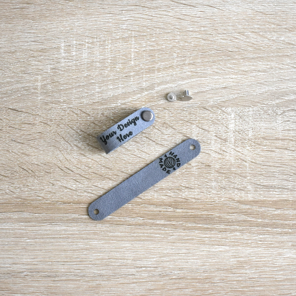 RE - ORDER - Ultrasuede Rivet Tags - Pewter